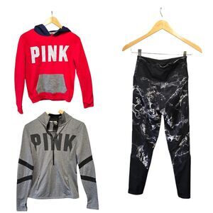 Victoria Secret Lot Legging Sweatshirt 3/4‎ Zip Athletic Wear Gym Workout
